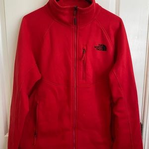 Red Fleeced Lined NorthFace Jacket